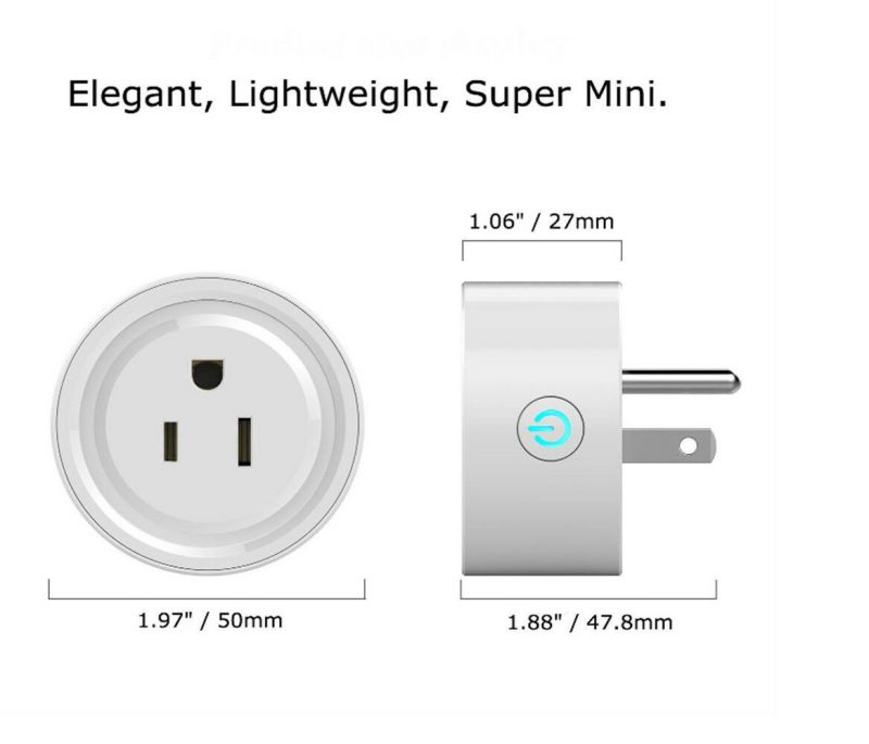 2 Pack Mini Wifi Smart Plug Power Socket Timer Outlet Remote Control