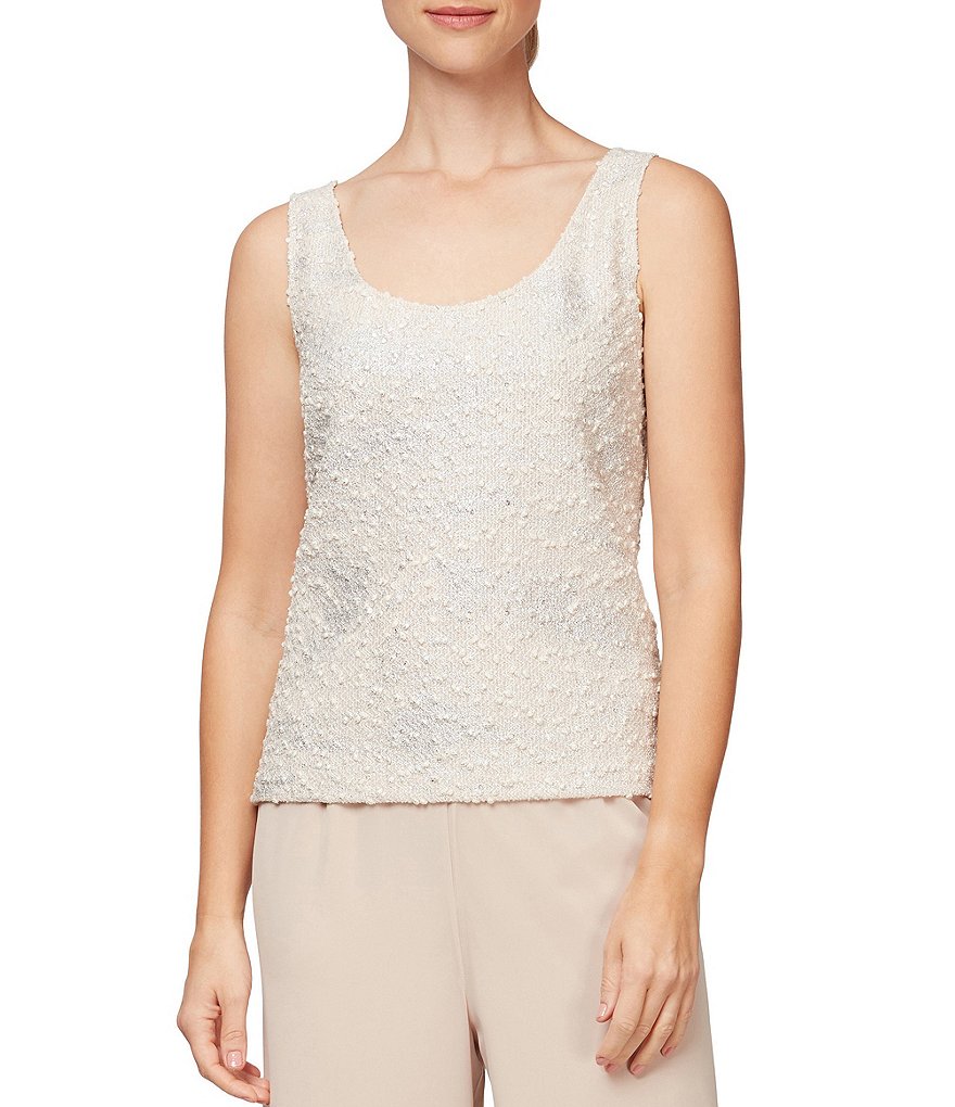 Alex Evenings Jacquard Knit Twinset