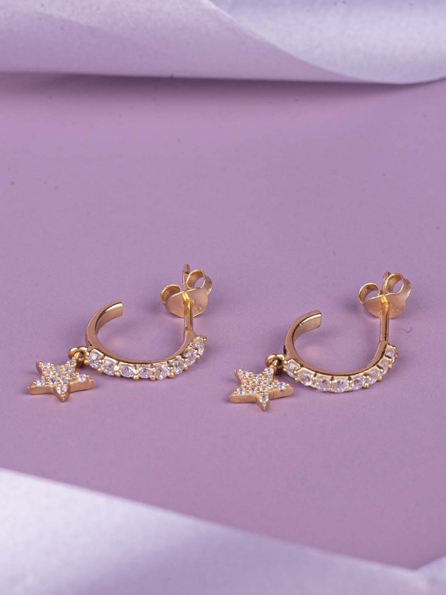 Zavya Star Studded CZ 92.5 Sterling Silver Drop