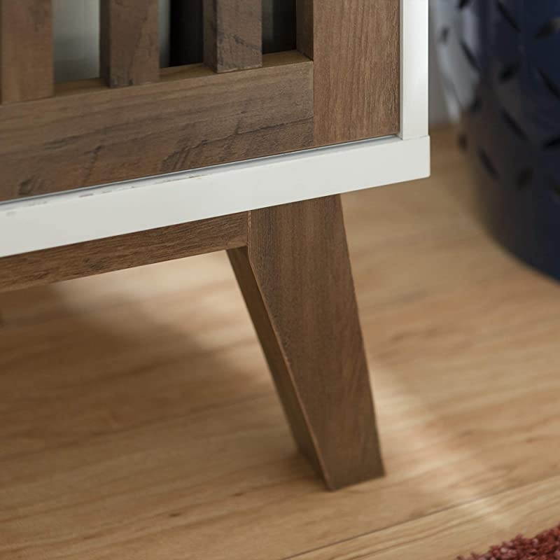 Furniture AZ36SSDSW TV Stand 36quot WhiteRustic Oak