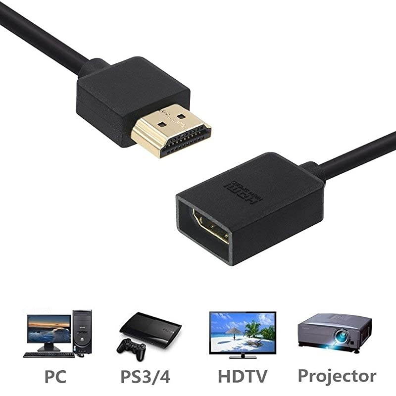 2Pack Gold Plated HDMI Male to Female Swivel Adapter Converter for Google Chrome Cast Roku Streaming Stick