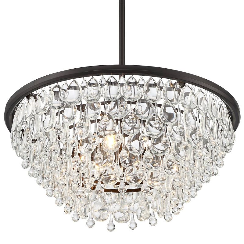 Vienna Full Spectrum Lorraine 22" Wide Bronze and Crystal Pendant Light