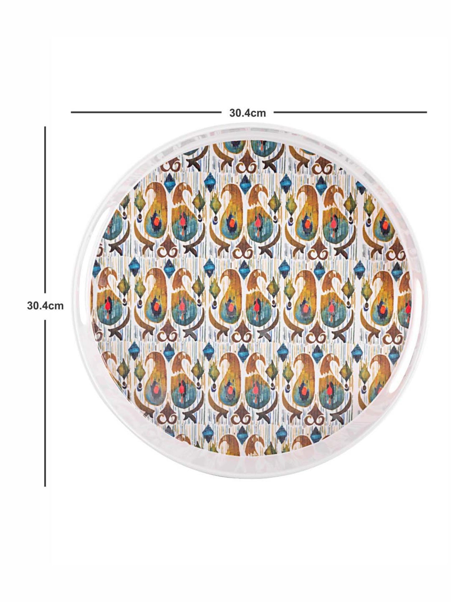 Goodhomes White Melamine Round Serving Tray - Set of 1