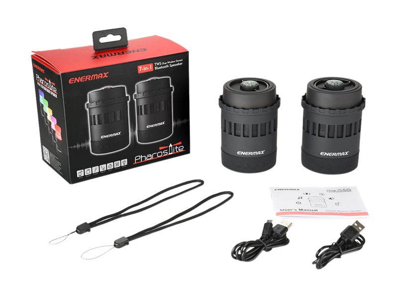 Enermax EAS05-BK Pharoslite 7-in-1 LED Bluetooth Speaker - Black