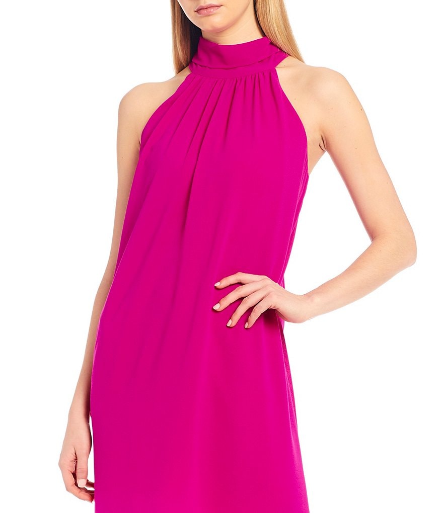 Belle Badgley Mischka Elise Halter Neck Trapeze Dress