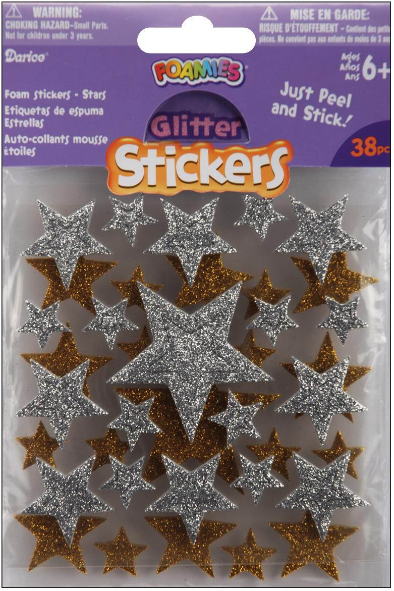 Darice 106-1373 Foam Glitter Stickers 38/Pkg
