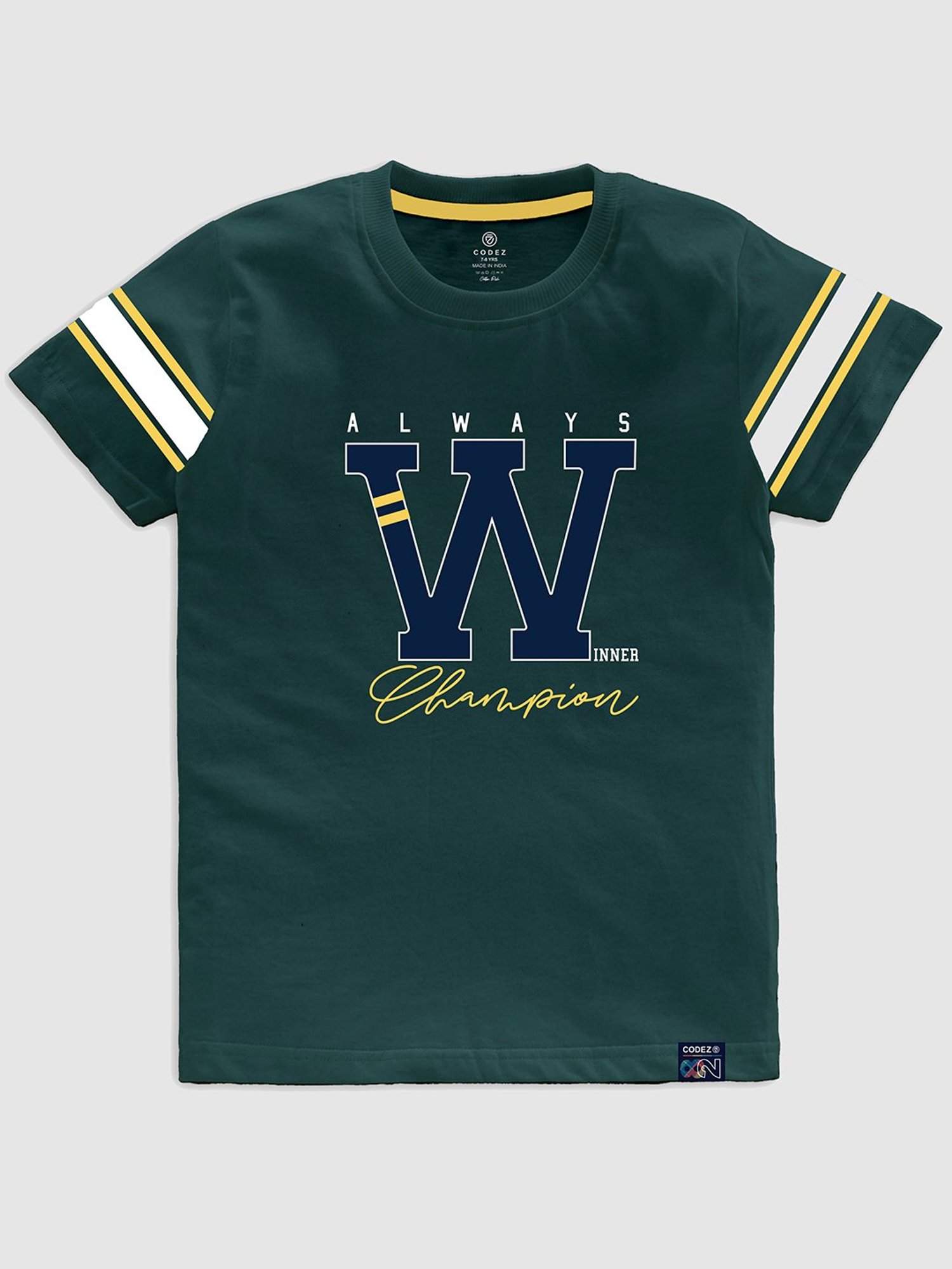 Codez Kids Green Graphic Print T-Shirt