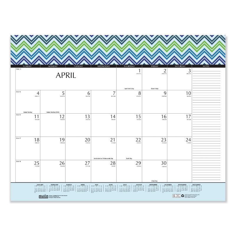 House of Doolittle 100% Recycled Geometric Desk Pad Calendar, 22 x 17, 2021 149