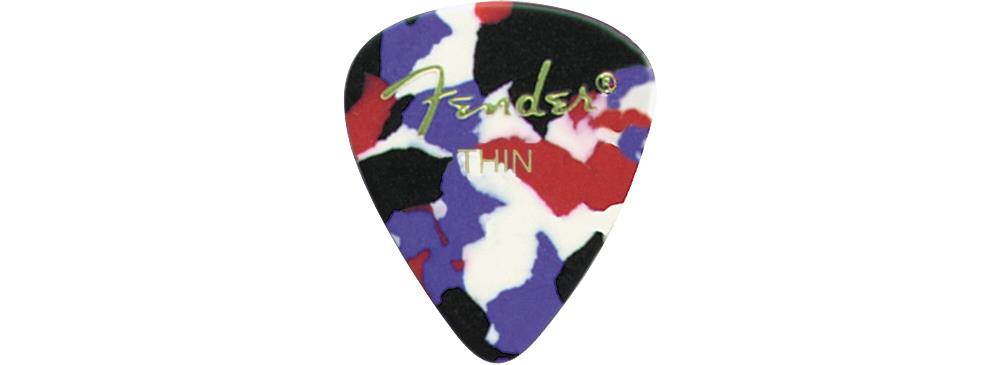 Fender Classic Celluloid 12 Pack Picks - Confetti - Thin