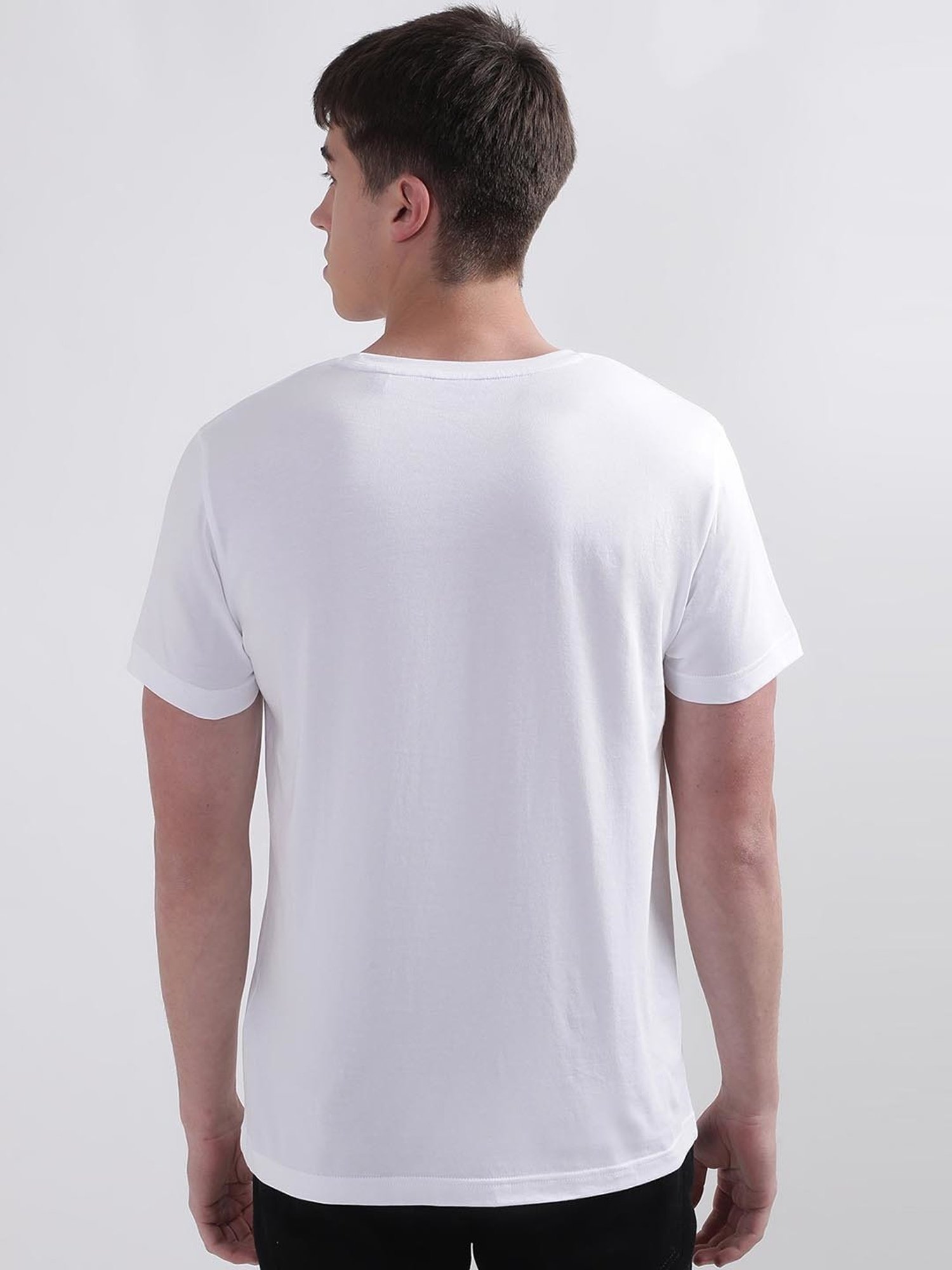 GANT White Cotton Regular Fit Printed T-Shirt