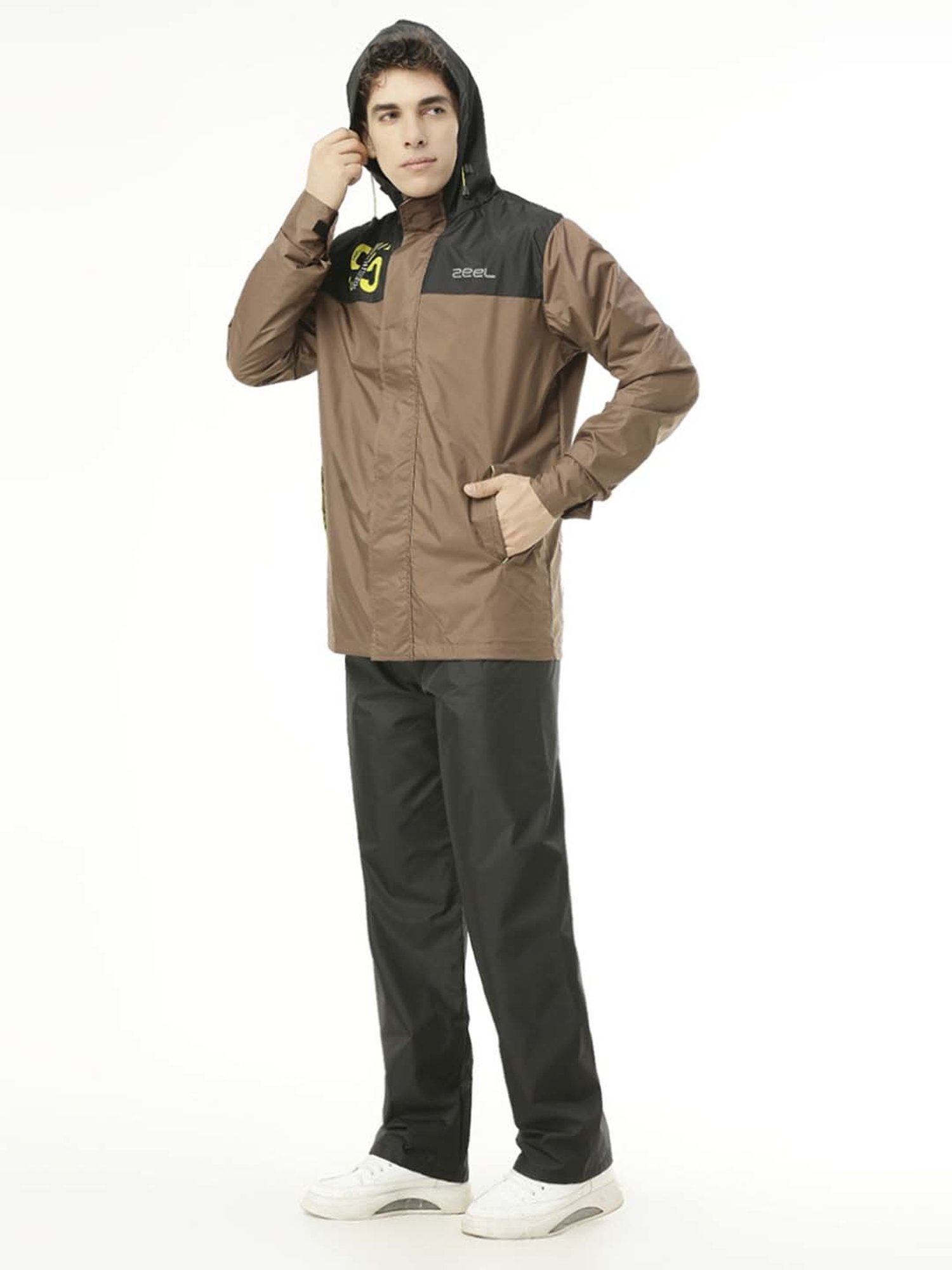 Zeel Black & Olive Raincoat Set