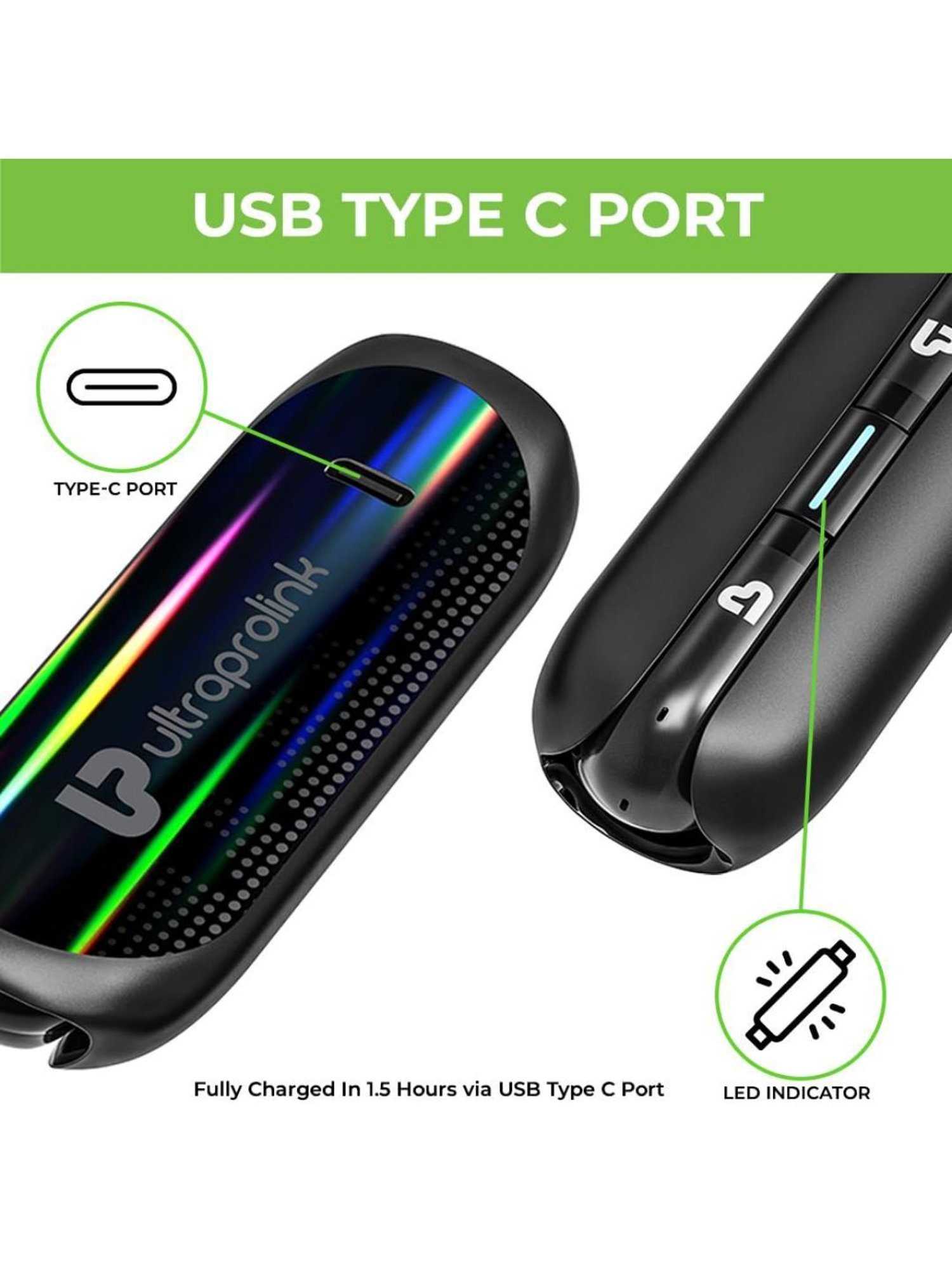 ULTRAPROLINK UM1148 Swag Infinity In Ear BT Earbuds with 20 Hr Playtime (Black, True Wireless)