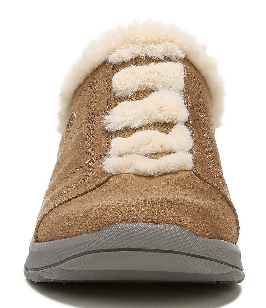 Bzees Golden Cozy Washable Slip-On Stretch Fabric Faux Fur Mules