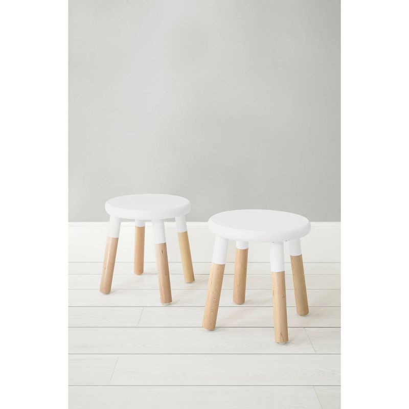 Set of 2 Peewee Wood Veneer Kids' Chairs Maple/White - Nico & Yeye