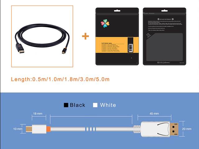 CABLETIME Mini DisplayPort to DisplayPort Cable Mini DP to DP Cord Support Video and Audio,Thunderbolt Compatible for Surface Pro 5 / Pro 4 / Pro 3, MacBook Air,etc (10 Feet/3m, Black)