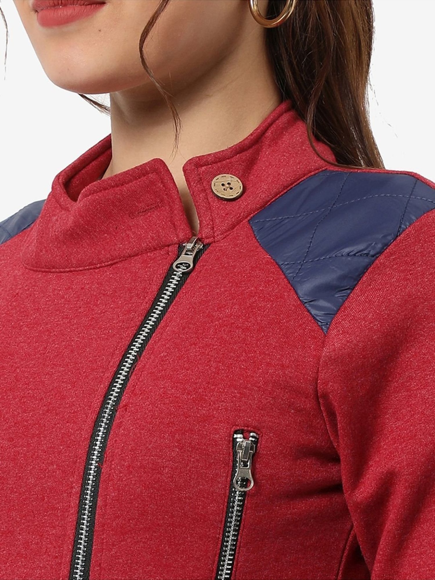 Campus Sutra Red Cotton Jacket