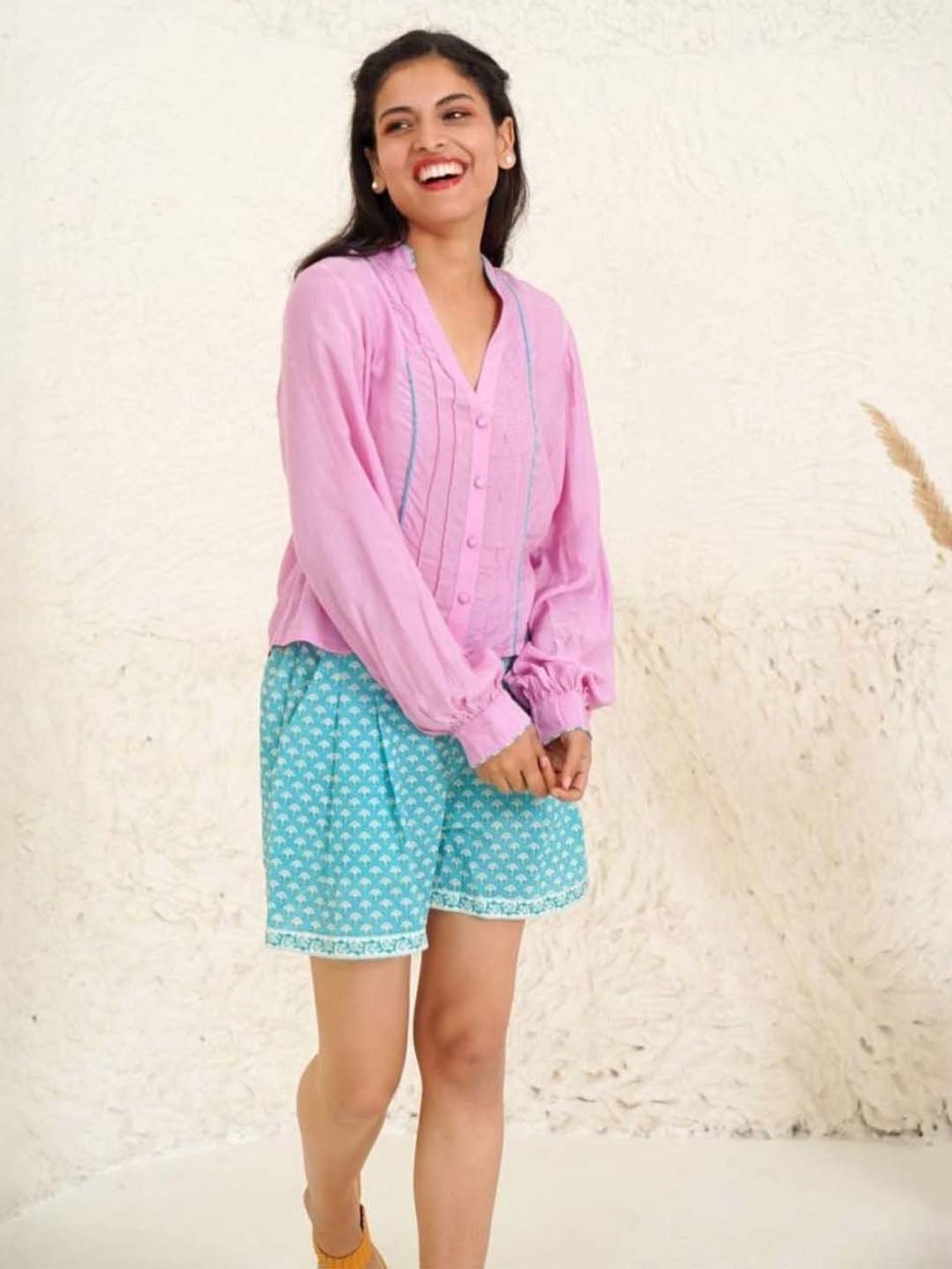 Nero Sachet Pink & Horizon Blue Shirt and Shorts