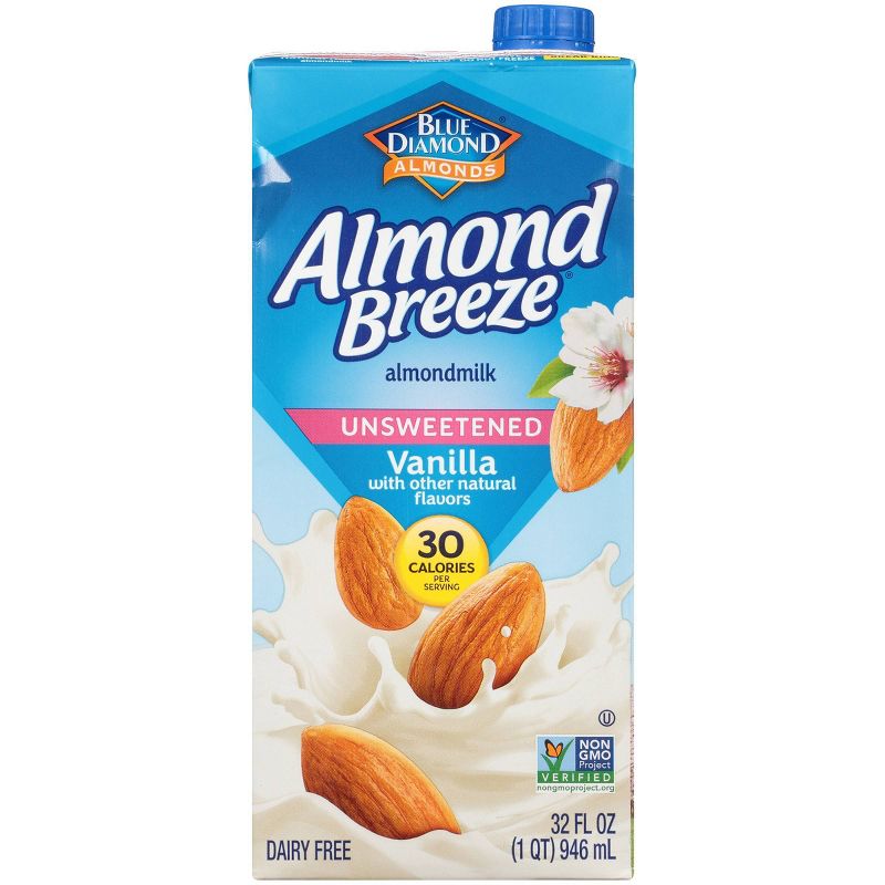 Blue Diamond Almond Breeze Unsweetened Vanilla Almond Milk - 32 fl oz