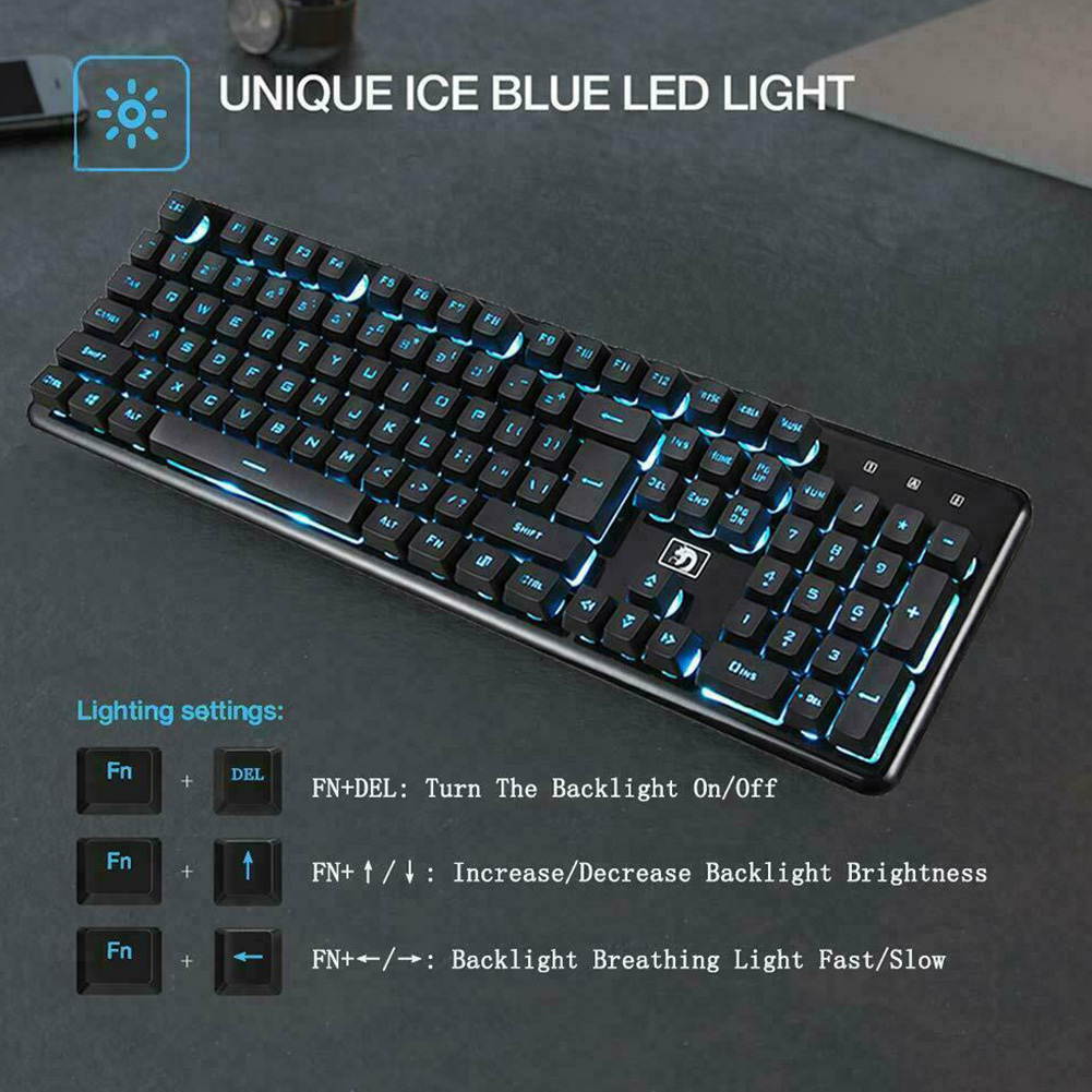 Xinmen K620 Rechargeable Wireless Backlit Keyboard Mouse Combo with USB Receiver Waterproof