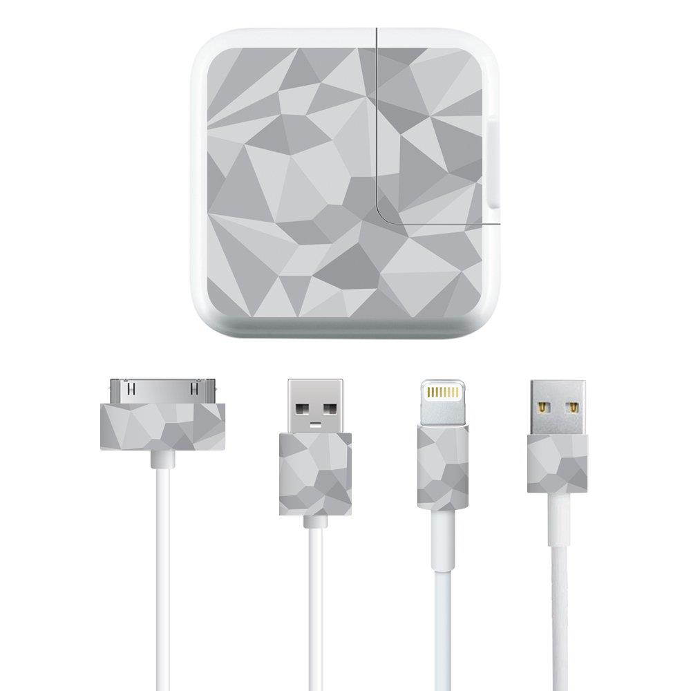 MightySkins Protective Vinyl Skin Decal Apple iPad Charge Kit wrap Cover Sticker Skins Gray Polygon