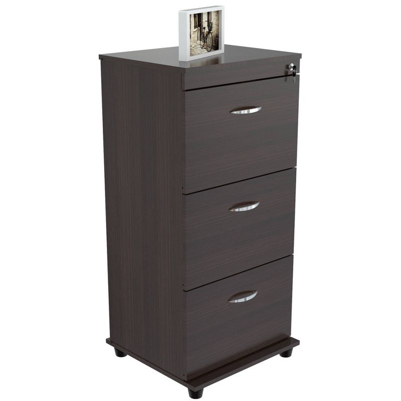 3 Drawer Locking File Cabinet Espresso - Inval