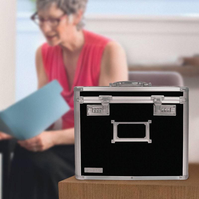 Vaultz Locking Personal File Tote, Letter - Black