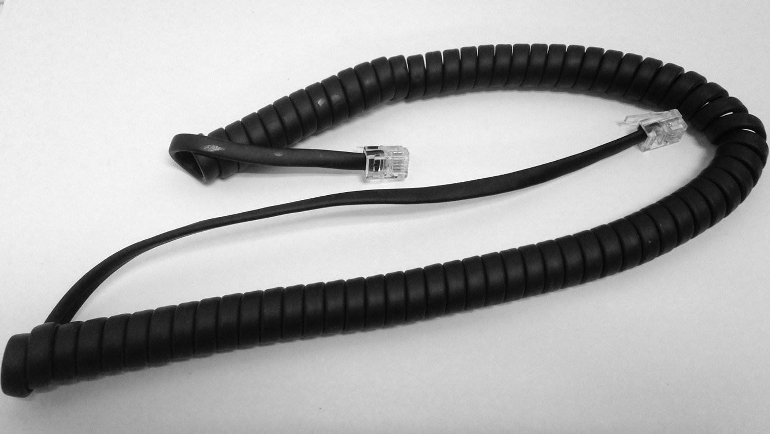 The VoIP Lounge Replacement 9 Ft Black Handset Receiver Curly Coil Cord for Digium IP Phone D40 D45 D50 D60 D62 D65 D70 D80