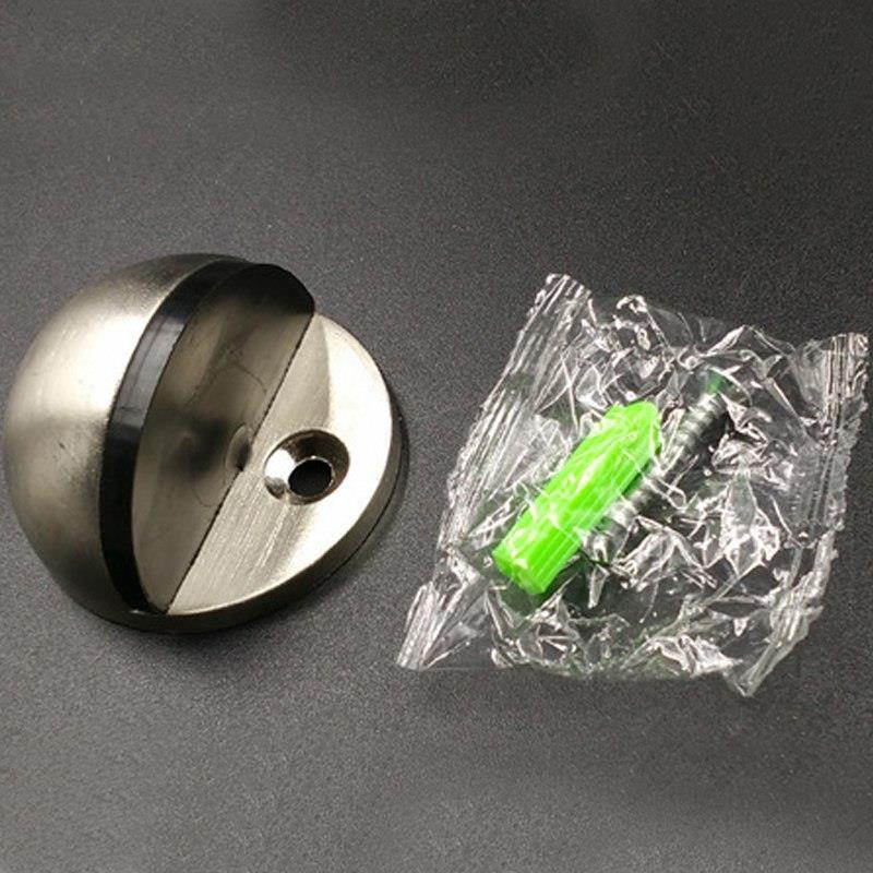 New Arrival 1PC 45mm Dia Casting Floor-mounted Door Stops APS Zinc Alloy Satin Chrome Half Moon Door Stopper Wood Door Holder