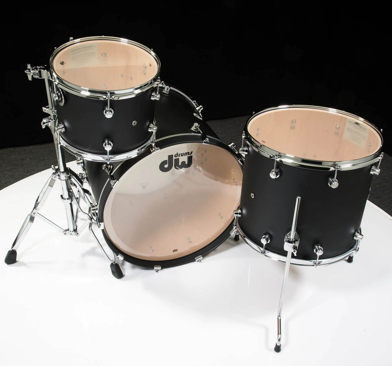 DW Design Series 3pc Drum Set 12/16/22 - Black Satin