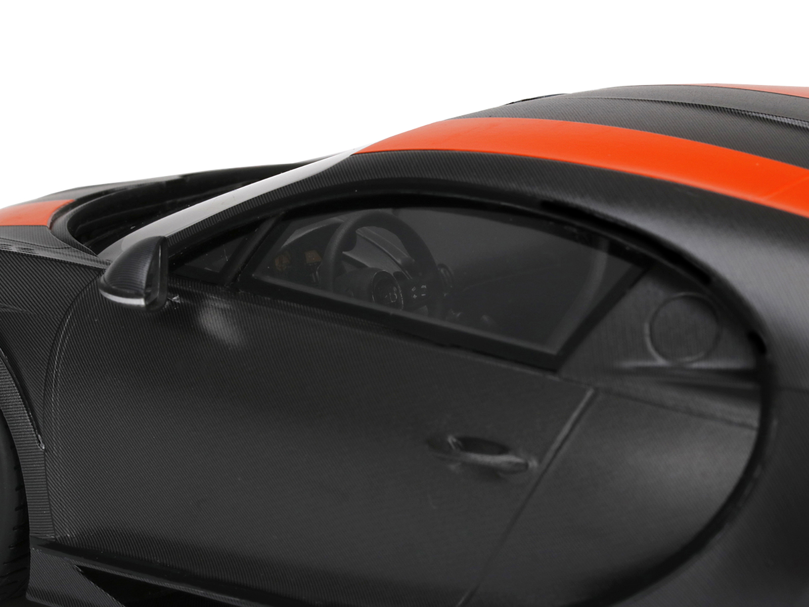 Bugatti Chiron Super Sport 300+ Matt Black with Orange Stripes "World Record 304.773 mph" 1/18 Model Car by Top Speed