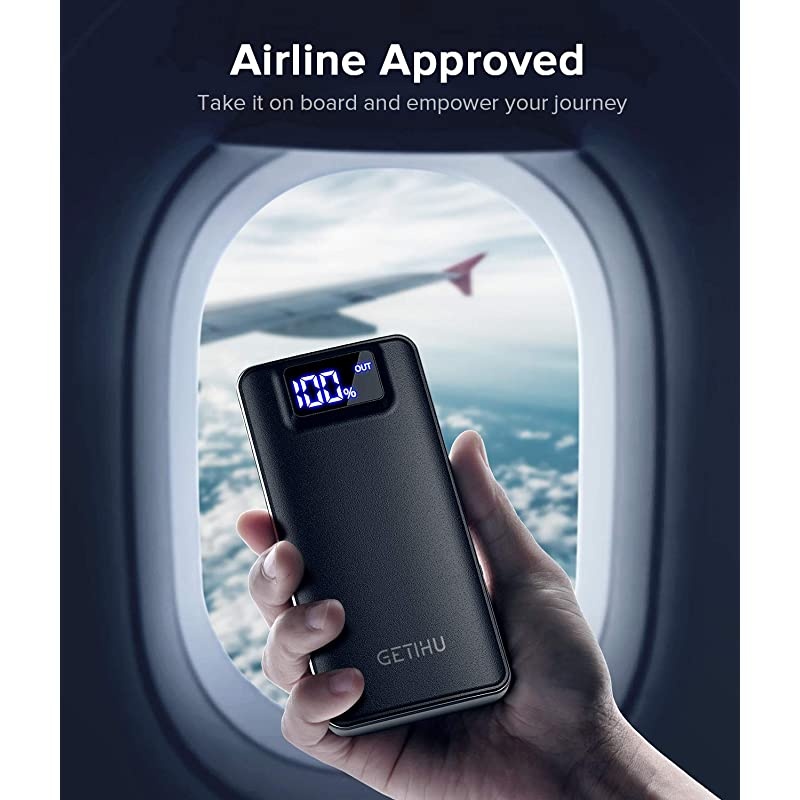 Portable Charger LED Display 10000mAh Power Bank 48A 2 USB Ports HighSpeed Battery Pack with Flashlight for iPhone 11 Pro X 8 7 6S Plus Samsung Galaxy S20 S10 Note 10 Google LG Oneplus iPad