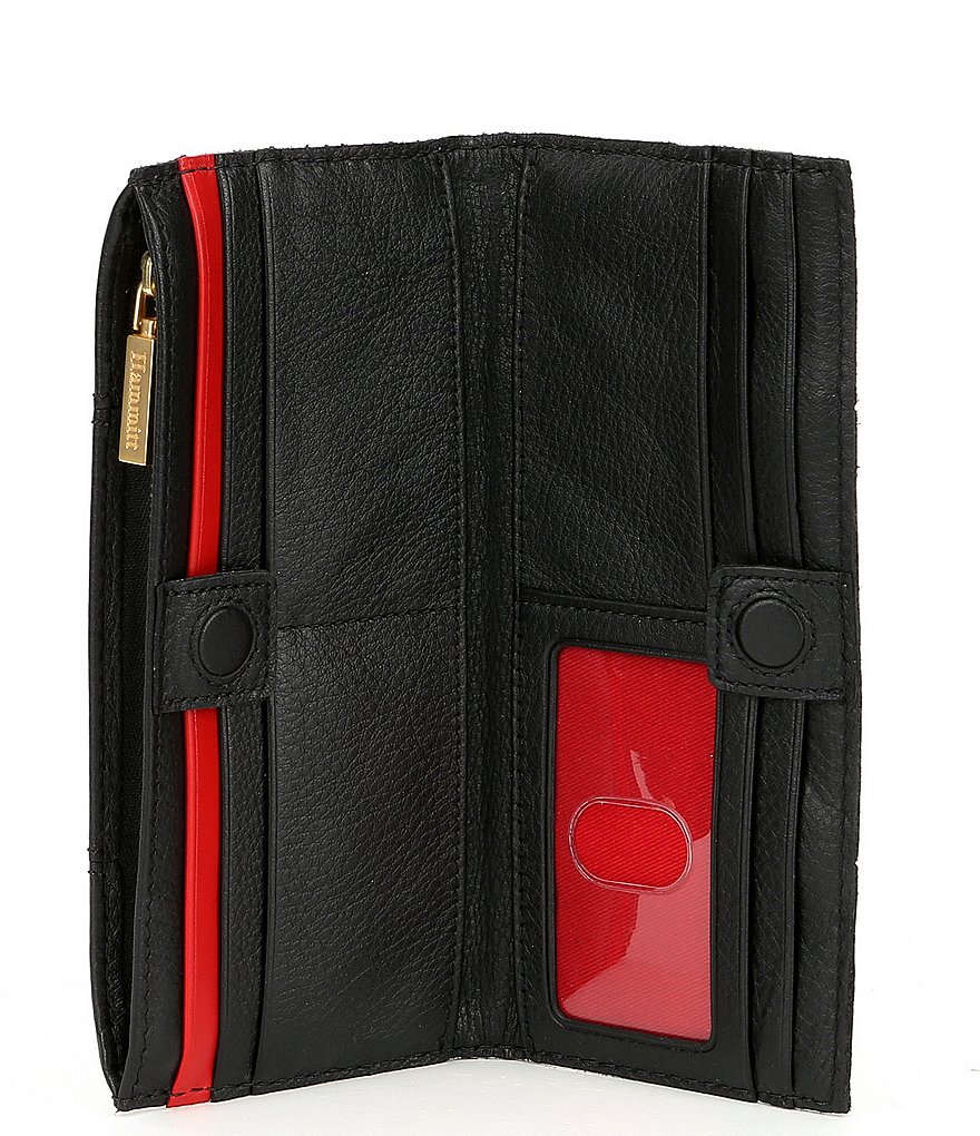 Hammitt 110 North Slim Pebble Leather Studded Rivet Magnetic Wallet