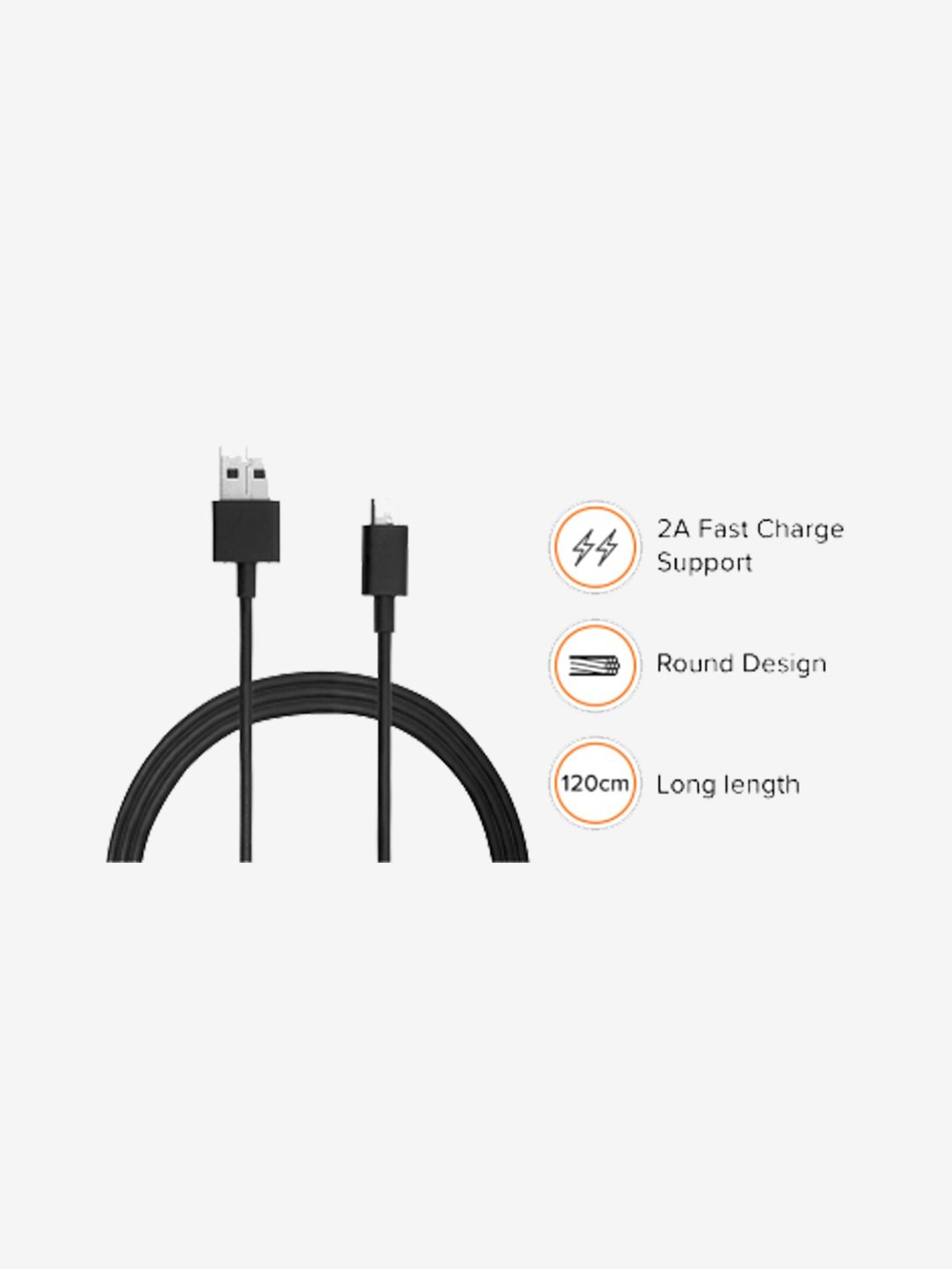 Moerdon SCB138 Fast Charging Data transfer Cable with LED indicator (Black)