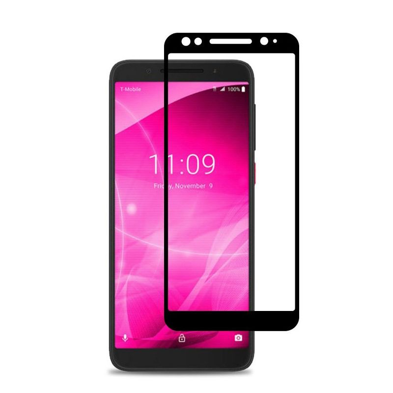 Valor Full Coverage Tempered Glass LCD Screen Protector Film Cover For  Revvl 2 (T-Mobile), Black