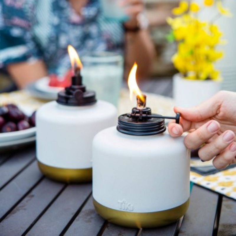 6.75" Glass Gold/Dipped Gray Patio Table Torch - TIKI