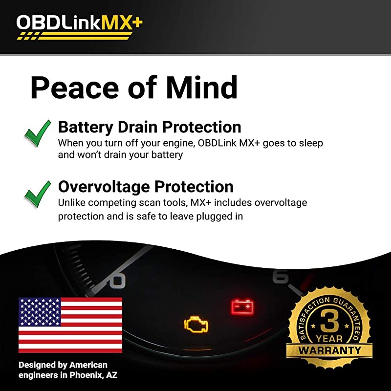 MX+ OBD2 Bluetooth Scanner for iPhone Android and Windows