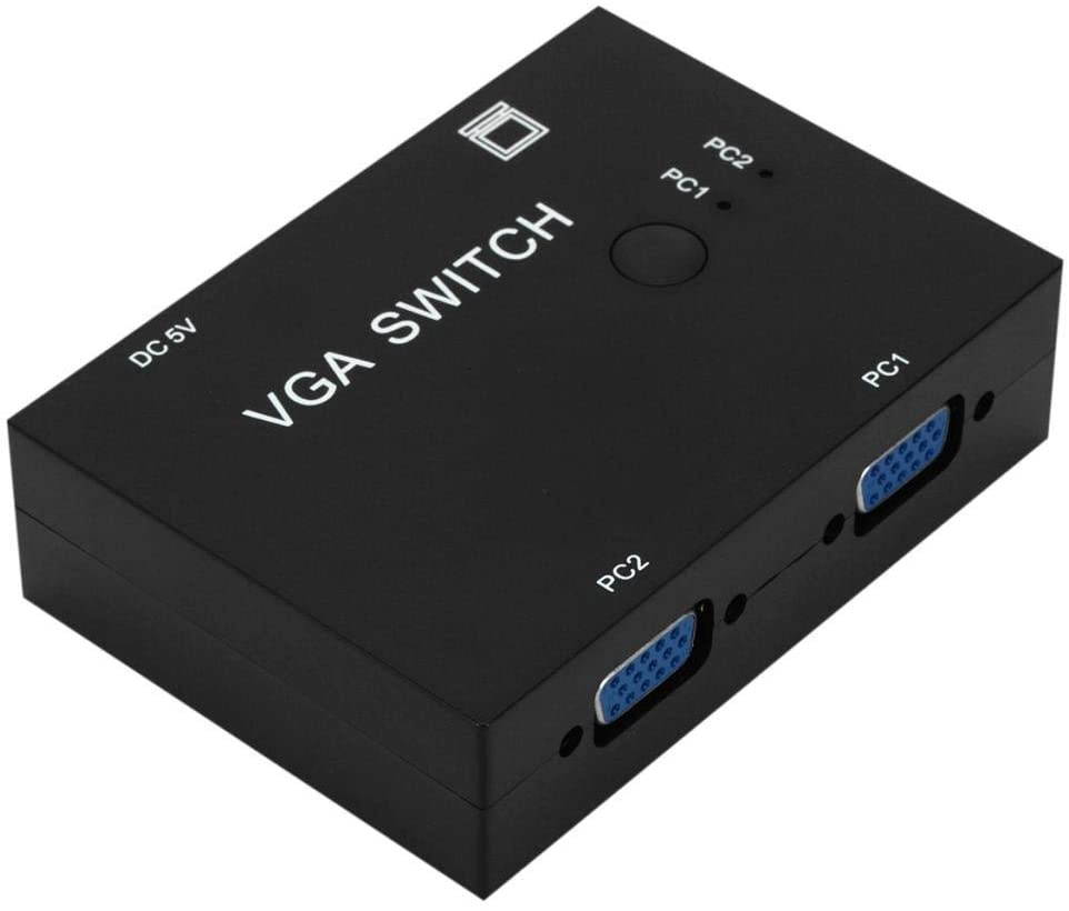 MagiDeal 2 Port VGA Switch Box 2-in 1-Out Vedio Selector Adapter for LCD TV Monitor