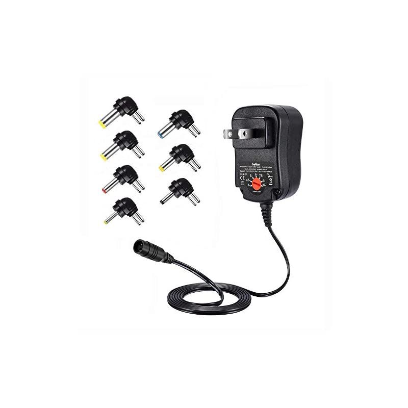 12W Universal 3V 4.5V 5V 6V 7.5V 9V 12V AC DC Adapter Power Supply for Household Electronics Mp3 Routers TV Boxes LCD Tablets CCTV IP Cameras Max. 1000mA [BB]