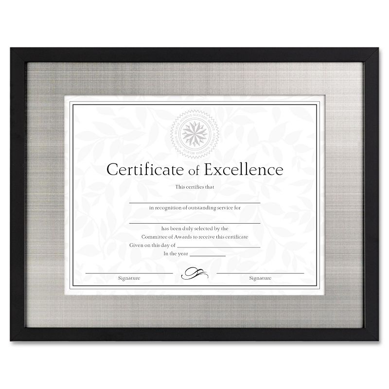 Dax Contemporary Wood Frame Silver Metal Mat 11 x 14 8 1/2 x 11 Black N15788ST