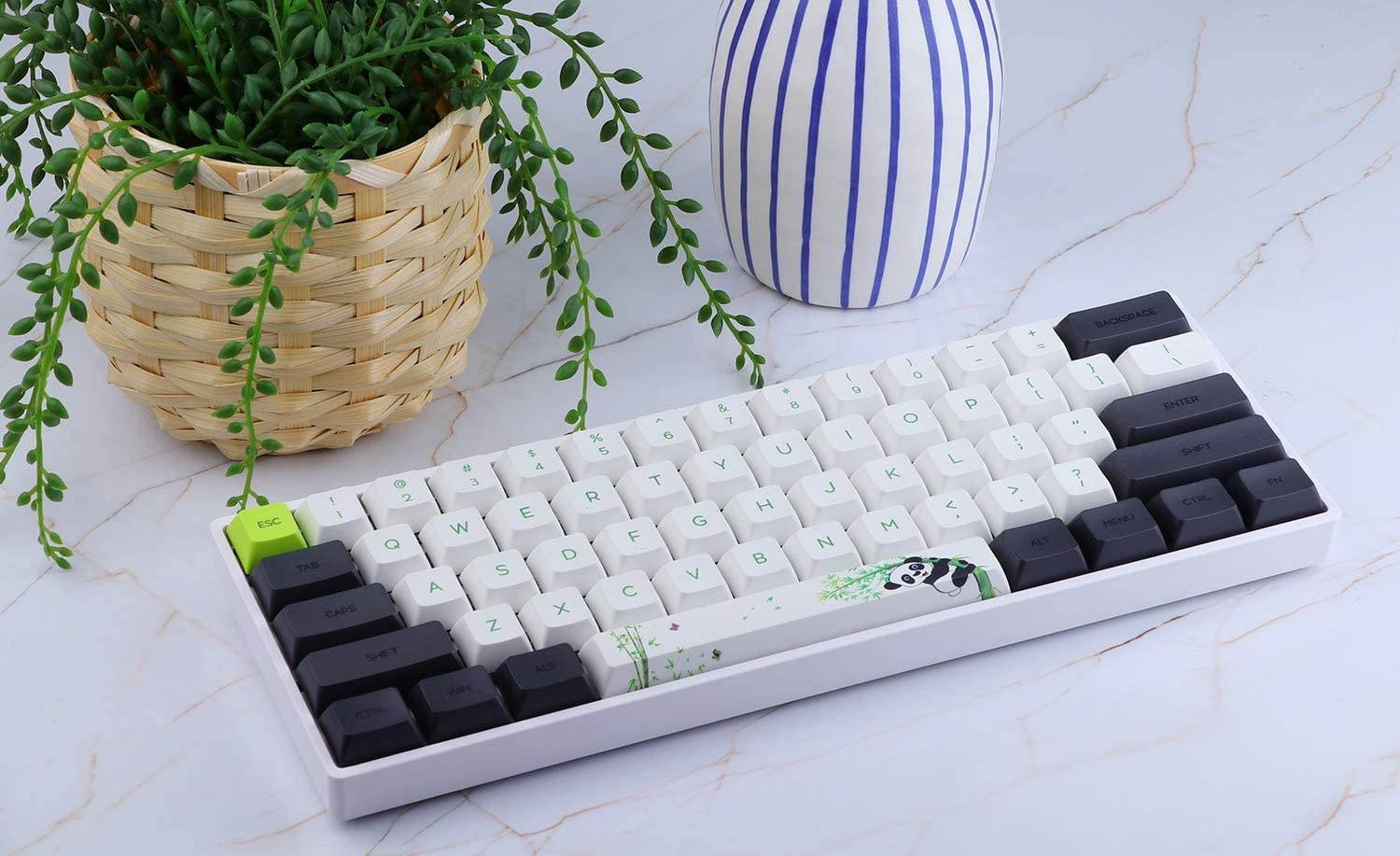 EPOMAKER SKYLOONG SK61 61 Keys 60% Hot Swappable Programmable Mechanical Gaming Wired Keyboard with RGB Backlit, NKRO, Water-Resistant, Type-C Cable for Win/Mac/Gaming (Gateron Optical Black, Panda)