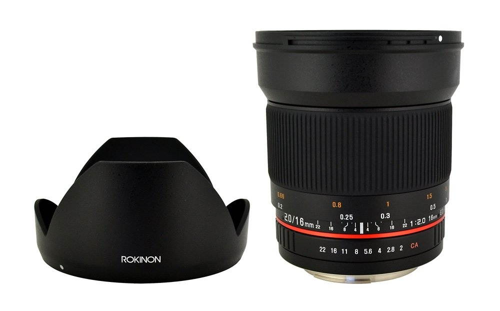 Rokinon 16mm F/2.0 ED AS UMC CS Lens for Sony E (NEX) Mount Cameras #16M-E