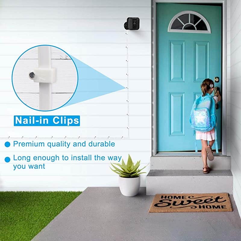 10 FT Blink XT XT2 Charger Cable with Wall Adapter 2 PackCharger Brick and 90 Degree Right Angled Micro USB End Charging CordOutdoor Waterproof Power Supply for Blink XT XT2