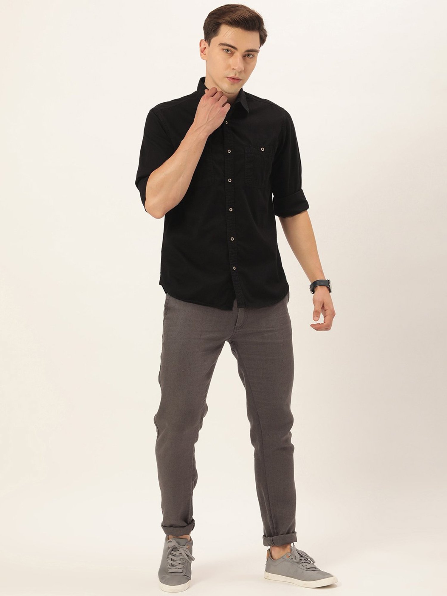 IVOC Black Regular Fit Shirt