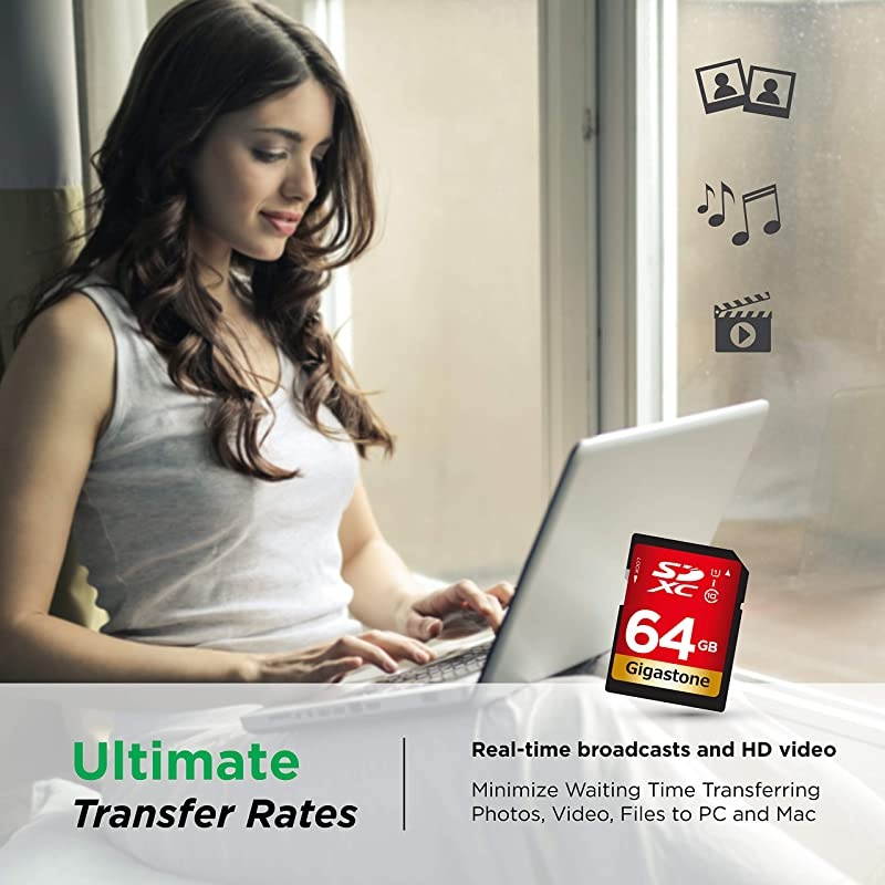 64GB SD Card UHSI U1 Class 10 SDXC Memory Card High Speed Full HD Video Canon Nikon Sony Pentax Kodak Olympus Panasonic Digital Camera