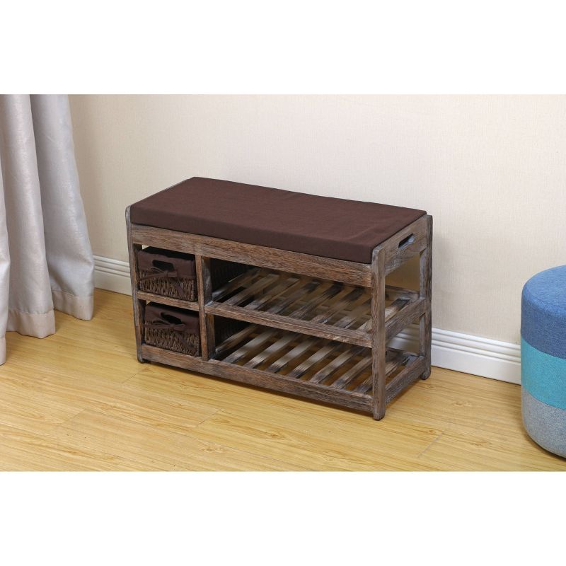 Hickory Farm Shoe Bench Natural Smoke - Proman Products