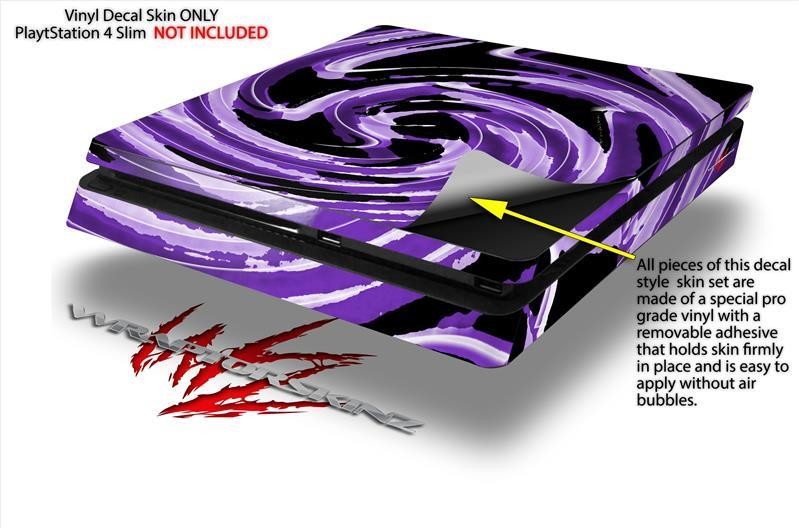 Alecias Swirl 02 Purple Skin fits Sony PS4 Slim Gaming Console