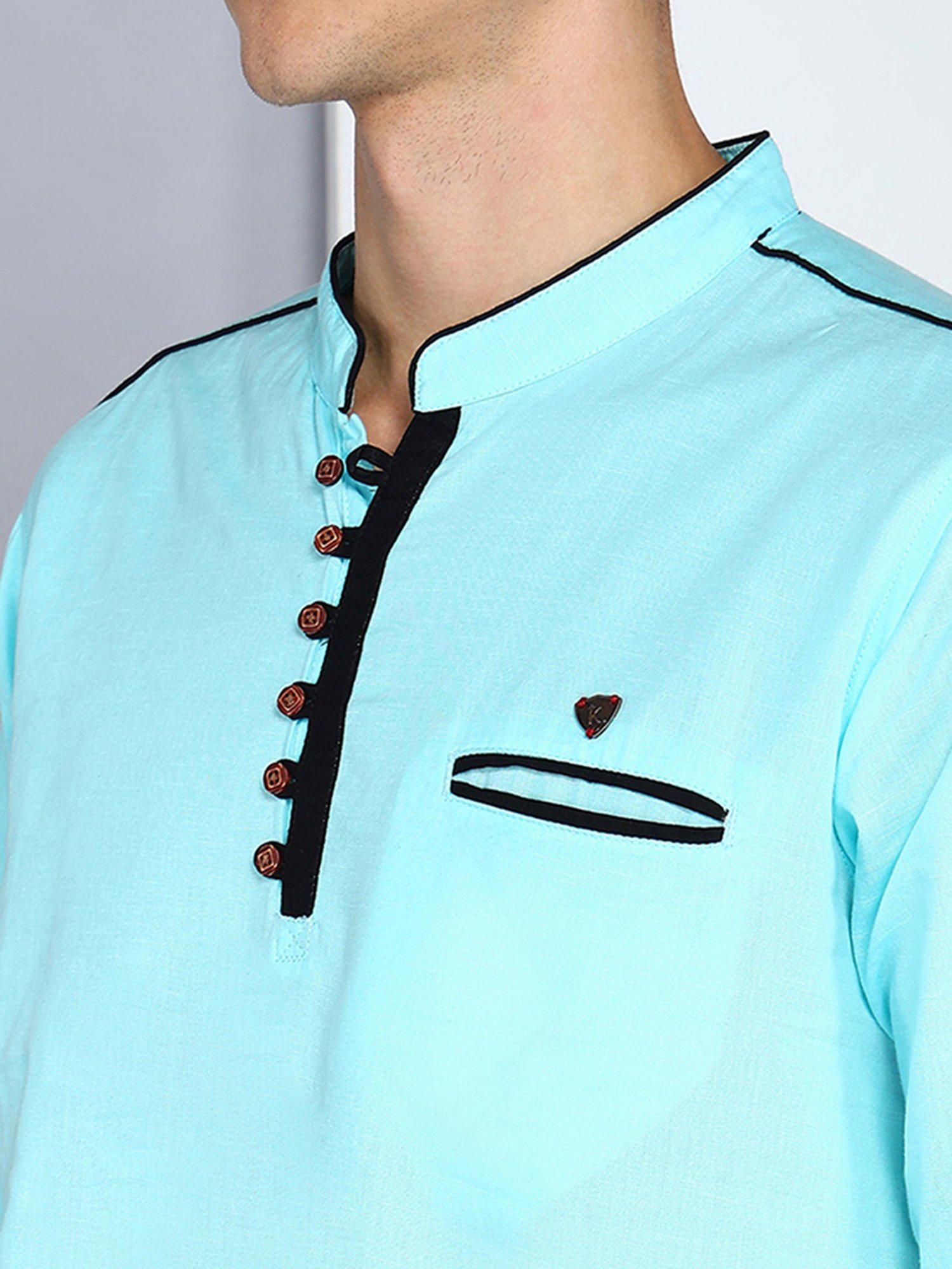 Kuons Avenue Turquoise Regular Fit Short Kurta