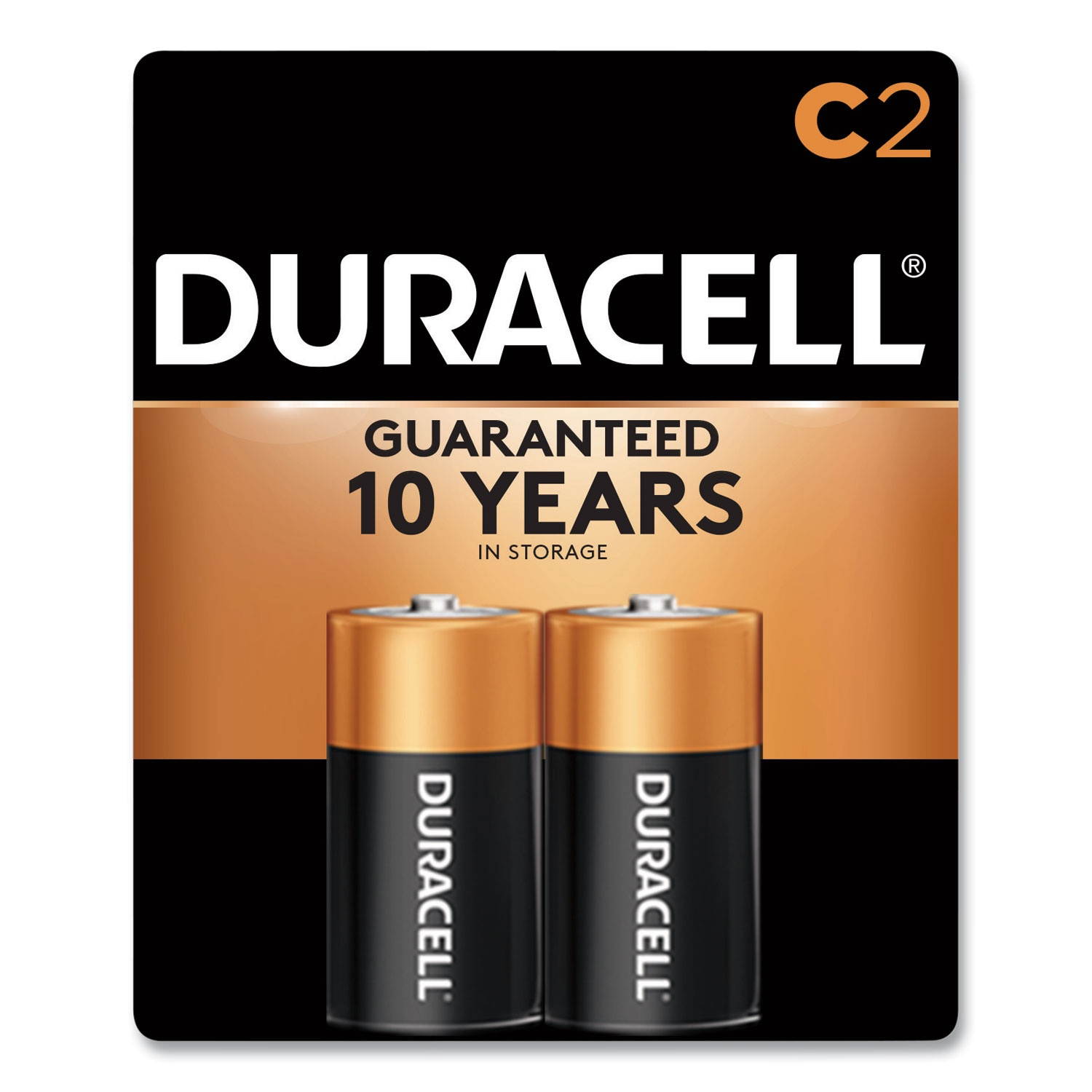 DURACELL Coppertop 1.5V Size C Alkaline Battery, 2-pack