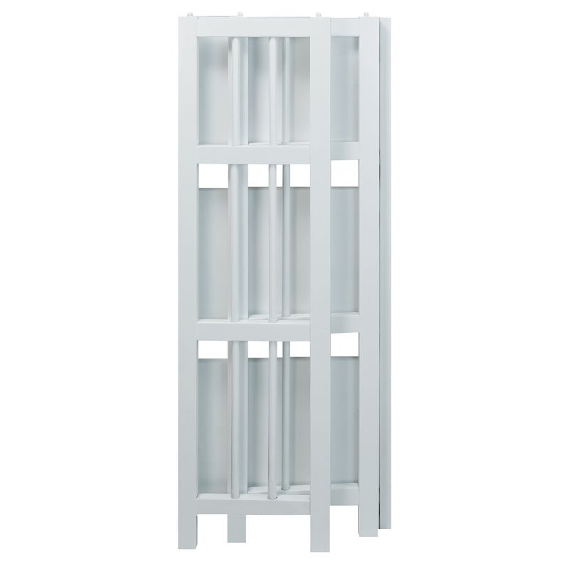 Casual Home 3 Shelf 14 Inch Folding Office Room Wood Furniture Bookcase, White