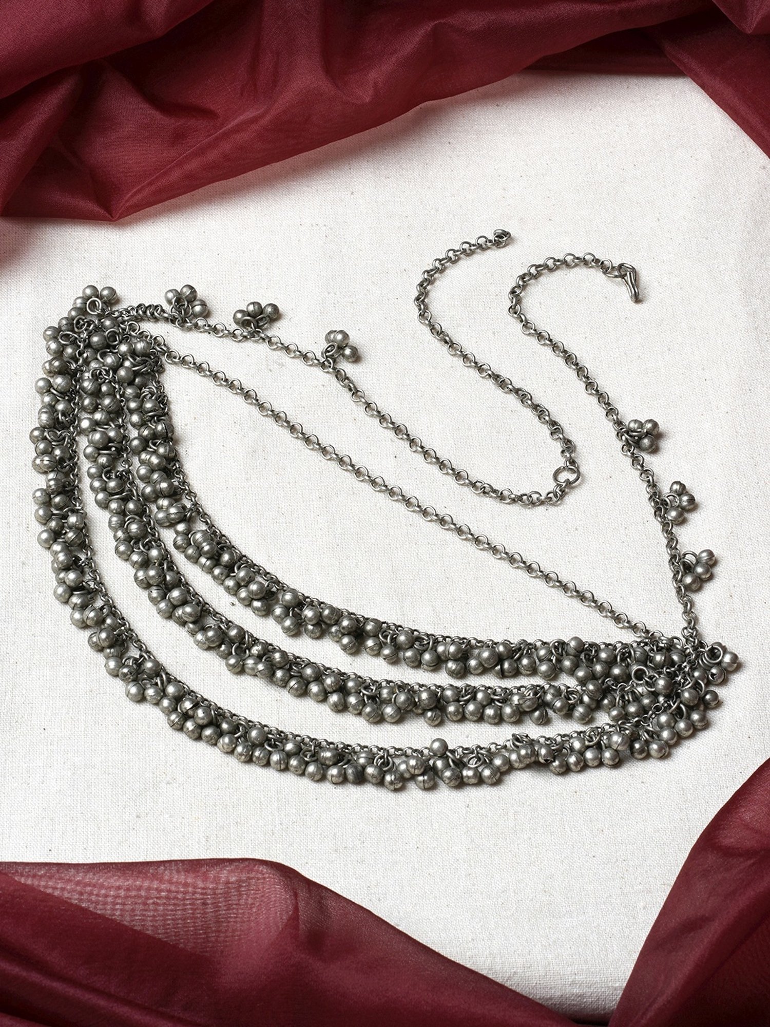 Teejh Ambala Ghungroo Silver Waistband for Women